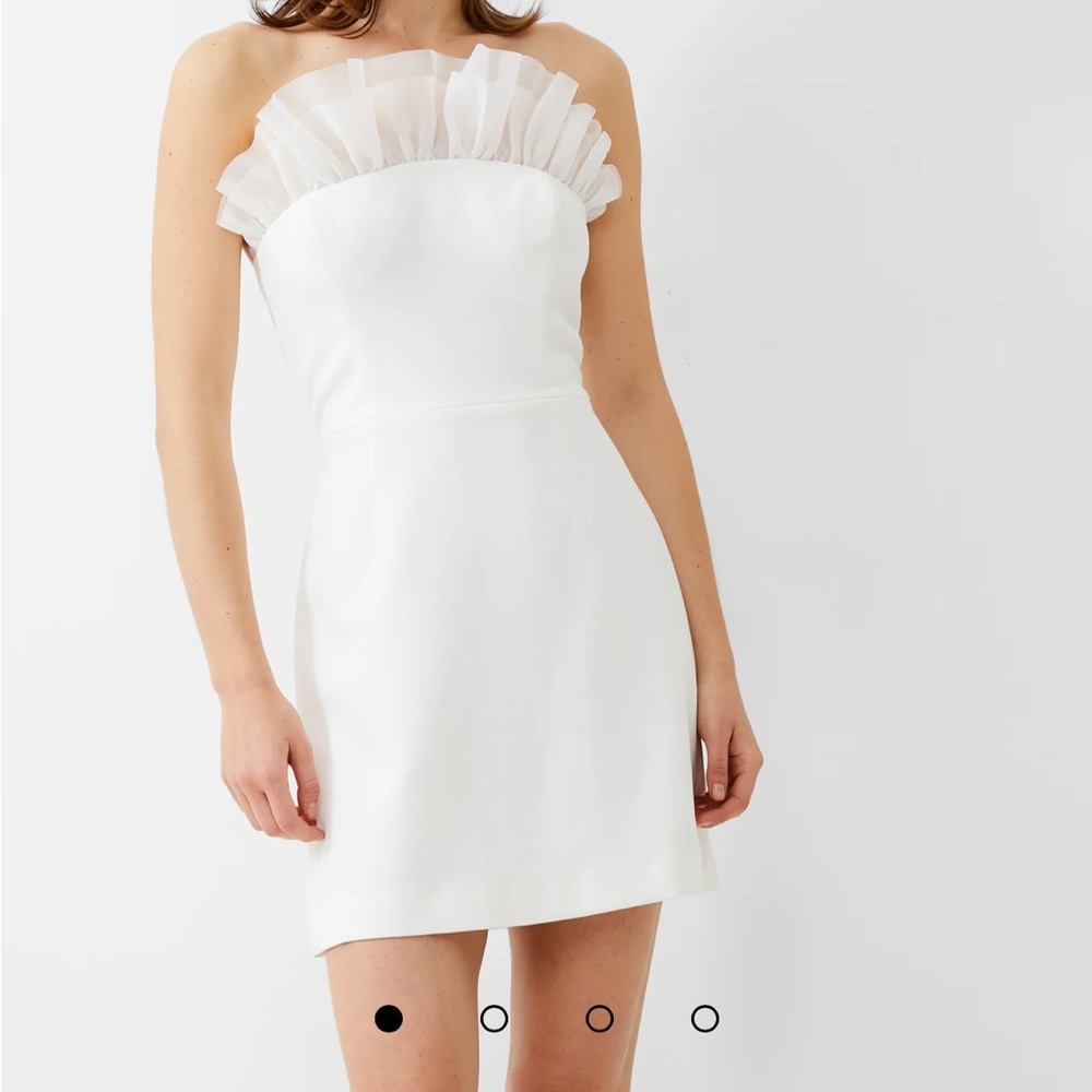 French Connection White Strapless Dress
